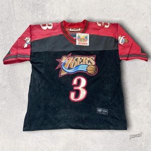 Iverson Sixers LEATHER JERSEY MEN JEFF HAMILTON '99 NWT XXL.